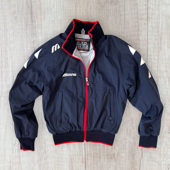 RARE Vintage Mizuno Spectra Special Order Navy Red Track Jacket Retro 80's Japan - Picture 1 of 8